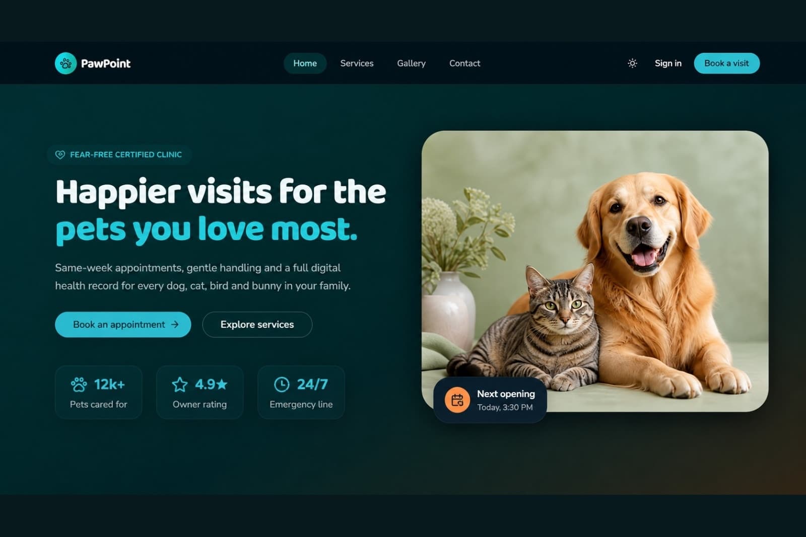Pet Care & Veterinary Clinic Website
