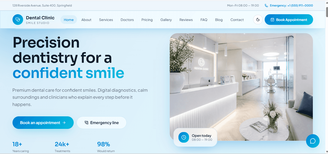 Modern Dental Clinic Website